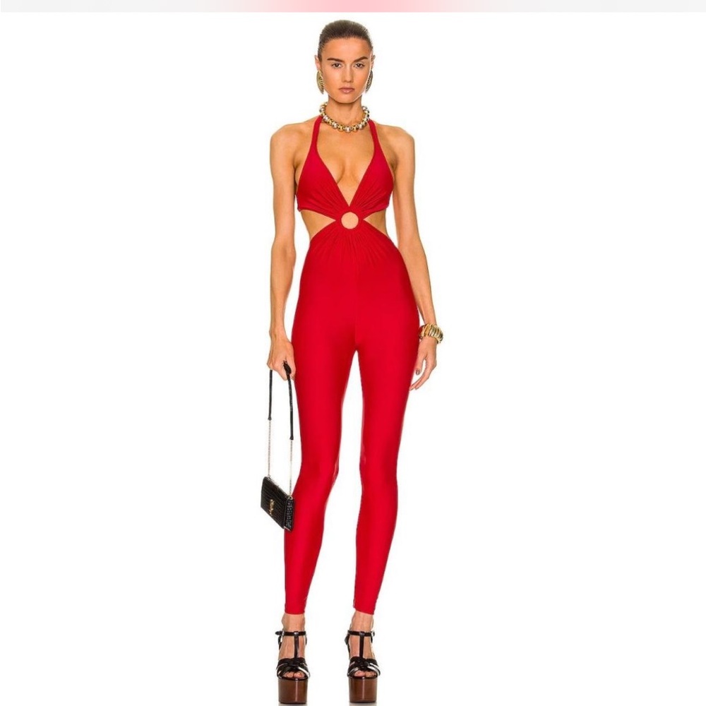 YSL Saint Laurent Womens Red
Cut-out Strap Pantsuit #T/1$3190